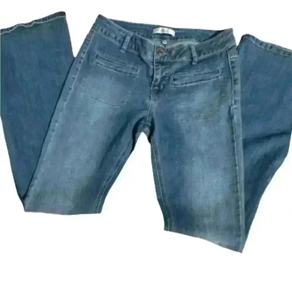 DEX Ashbury High Rise Fit Flare Leg Patch Pockets Jeans Size 28 - Picture 3 of 8